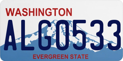 WA license plate ALG0533