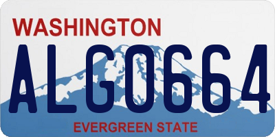 WA license plate ALG0664