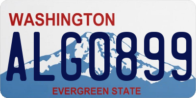 WA license plate ALG0899