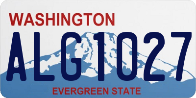 WA license plate ALG1027