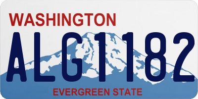 WA license plate ALG1182