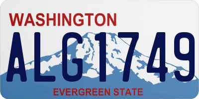 WA license plate ALG1749