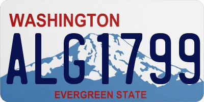 WA license plate ALG1799
