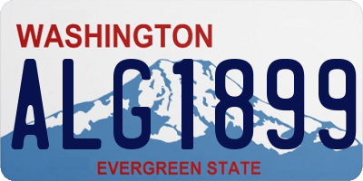 WA license plate ALG1899