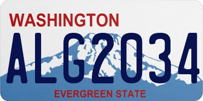 WA license plate ALG2034