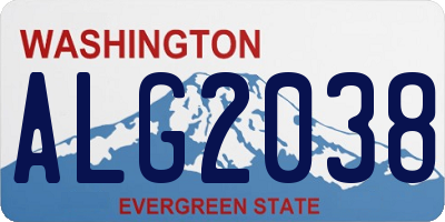 WA license plate ALG2038