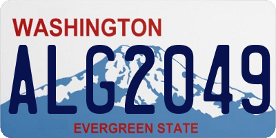 WA license plate ALG2049