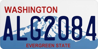 WA license plate ALG2084