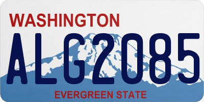 WA license plate ALG2085