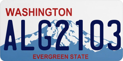 WA license plate ALG2103