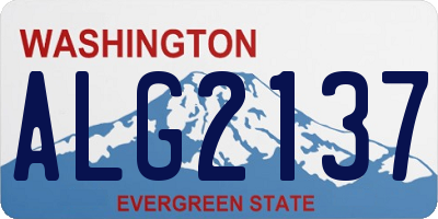 WA license plate ALG2137