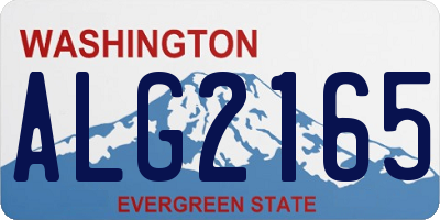 WA license plate ALG2165