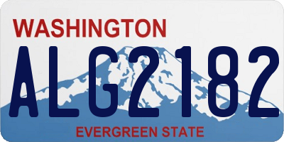 WA license plate ALG2182