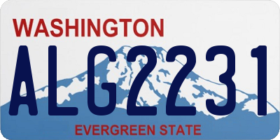 WA license plate ALG2231