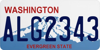 WA license plate ALG2343