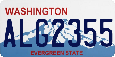 WA license plate ALG2355