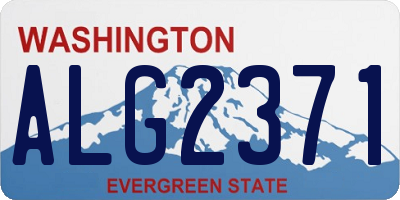WA license plate ALG2371