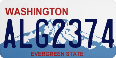 WA license plate ALG2374