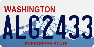 WA license plate ALG2433