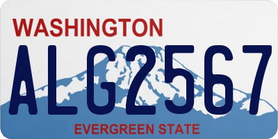 WA license plate ALG2567