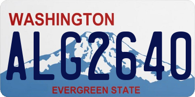 WA license plate ALG2640