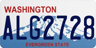 WA license plate ALG2728