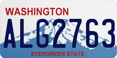 WA license plate ALG2763