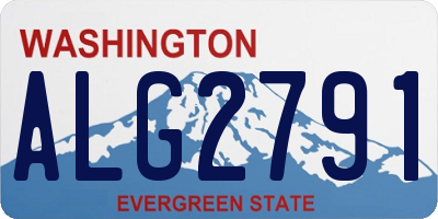 WA license plate ALG2791