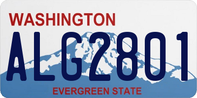 WA license plate ALG2801