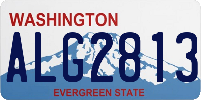 WA license plate ALG2813