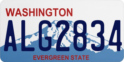 WA license plate ALG2834