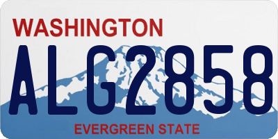 WA license plate ALG2858