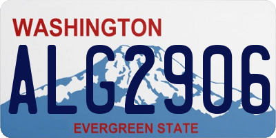 WA license plate ALG2906
