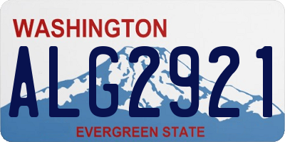 WA license plate ALG2921