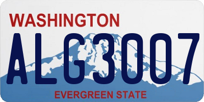 WA license plate ALG3007