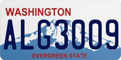 WA license plate ALG3009