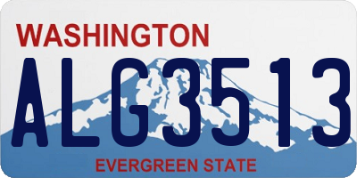 WA license plate ALG3513