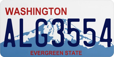 WA license plate ALG3554