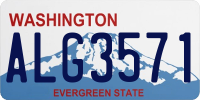 WA license plate ALG3571