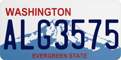 WA license plate ALG3575