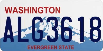 WA license plate ALG3618
