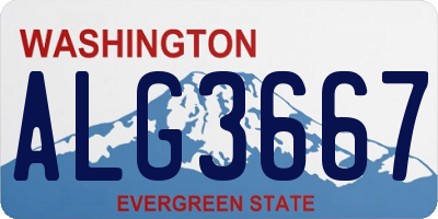 WA license plate ALG3667