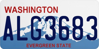 WA license plate ALG3683