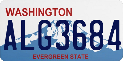 WA license plate ALG3684