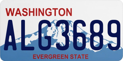 WA license plate ALG3689