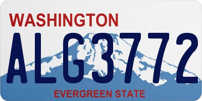 WA license plate ALG3772