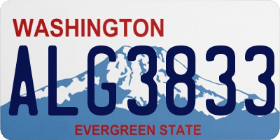 WA license plate ALG3833