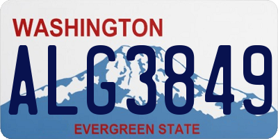 WA license plate ALG3849