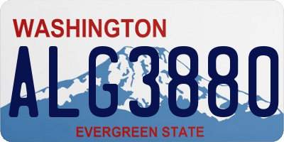 WA license plate ALG3880