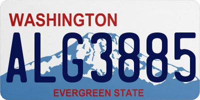 WA license plate ALG3885